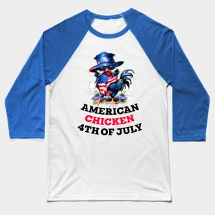 Funky Chicken in Stylish Hat Baseball T-Shirt